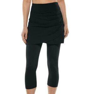 Coolibar Black Skirted Swim Capris Women XXL UPF 50+
